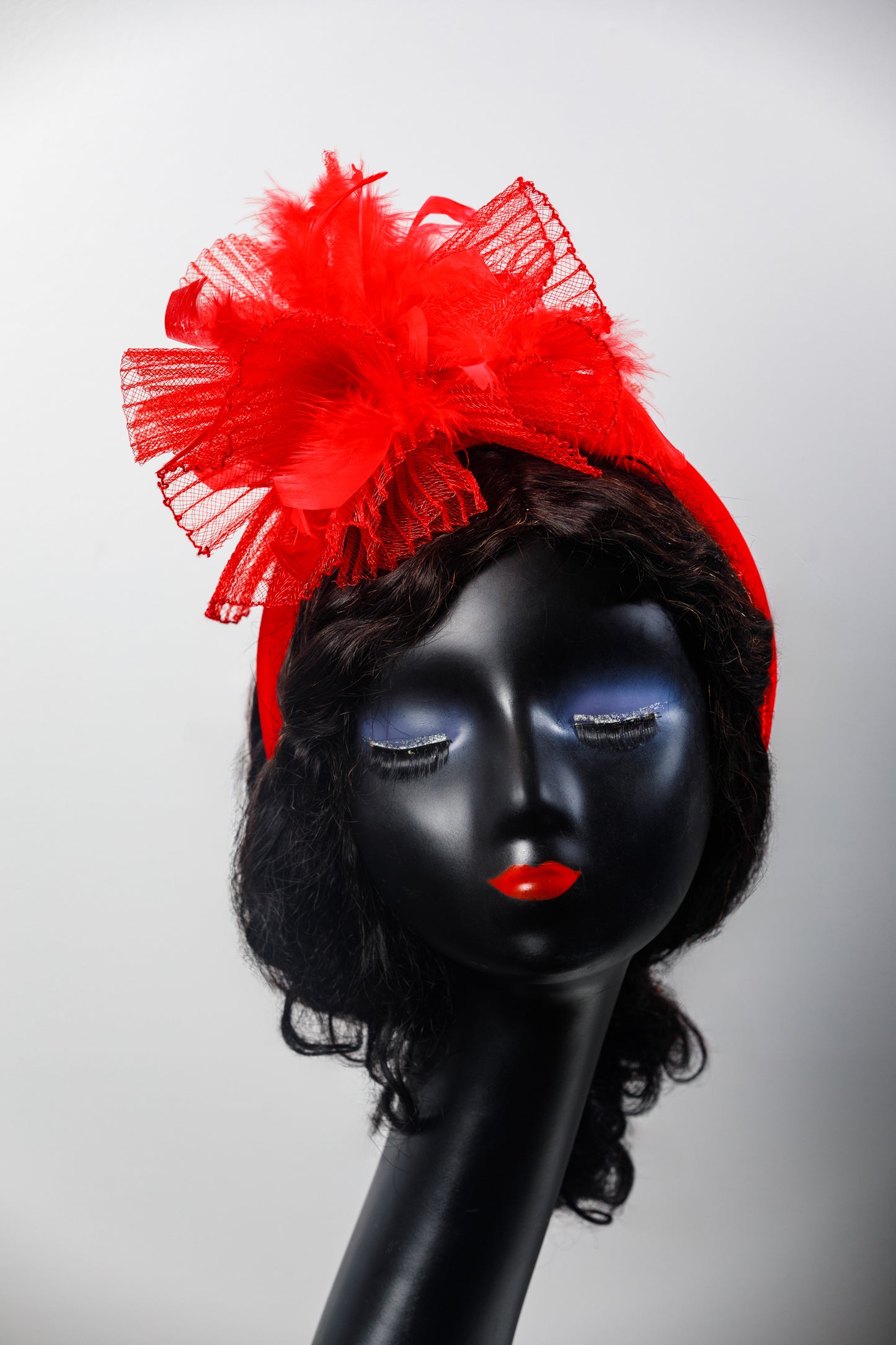 Red Elegant Fascinator