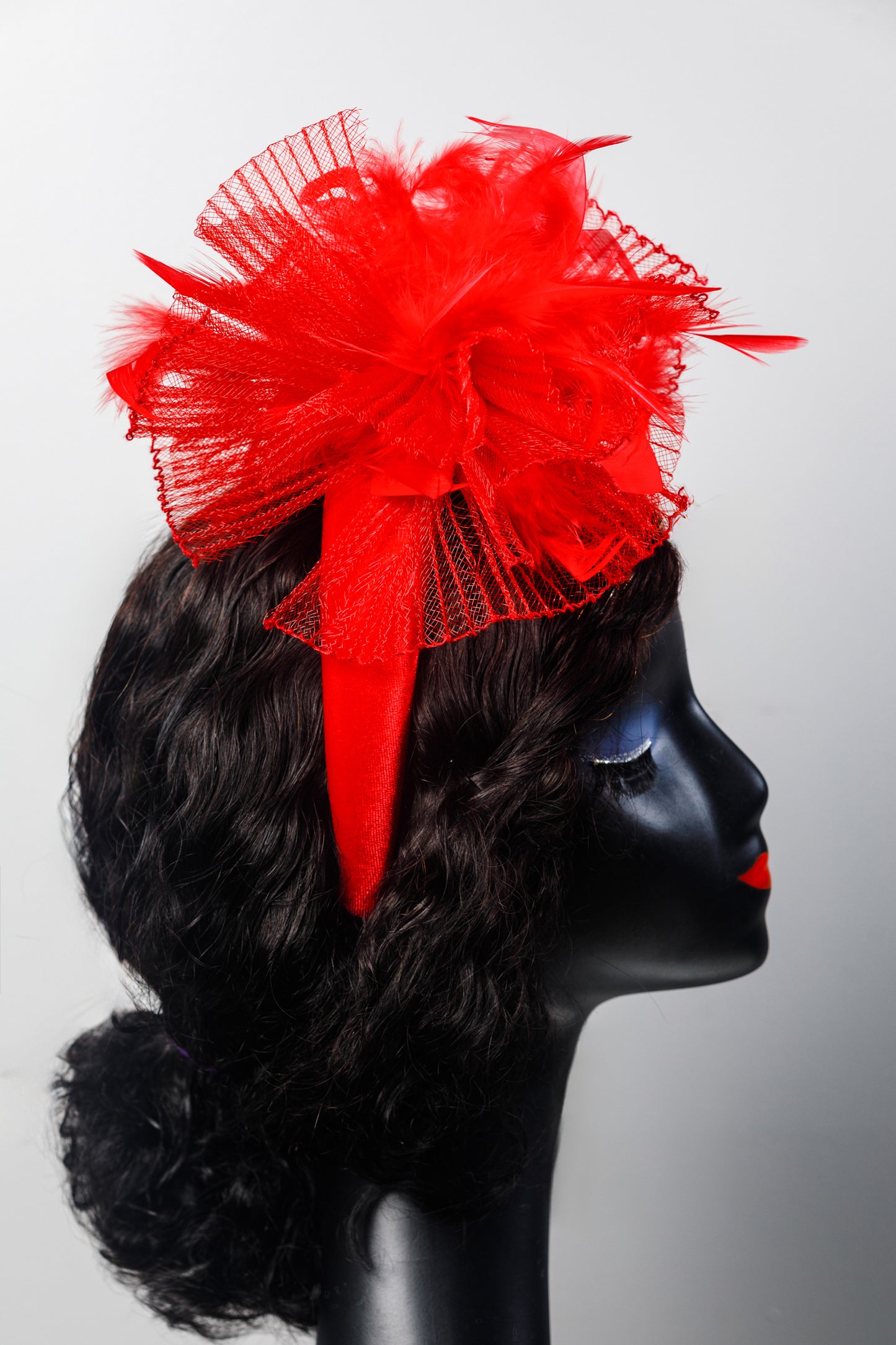 Red Elegant Fascinator