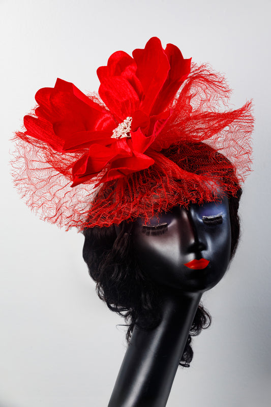 Red Elegant Fascinator