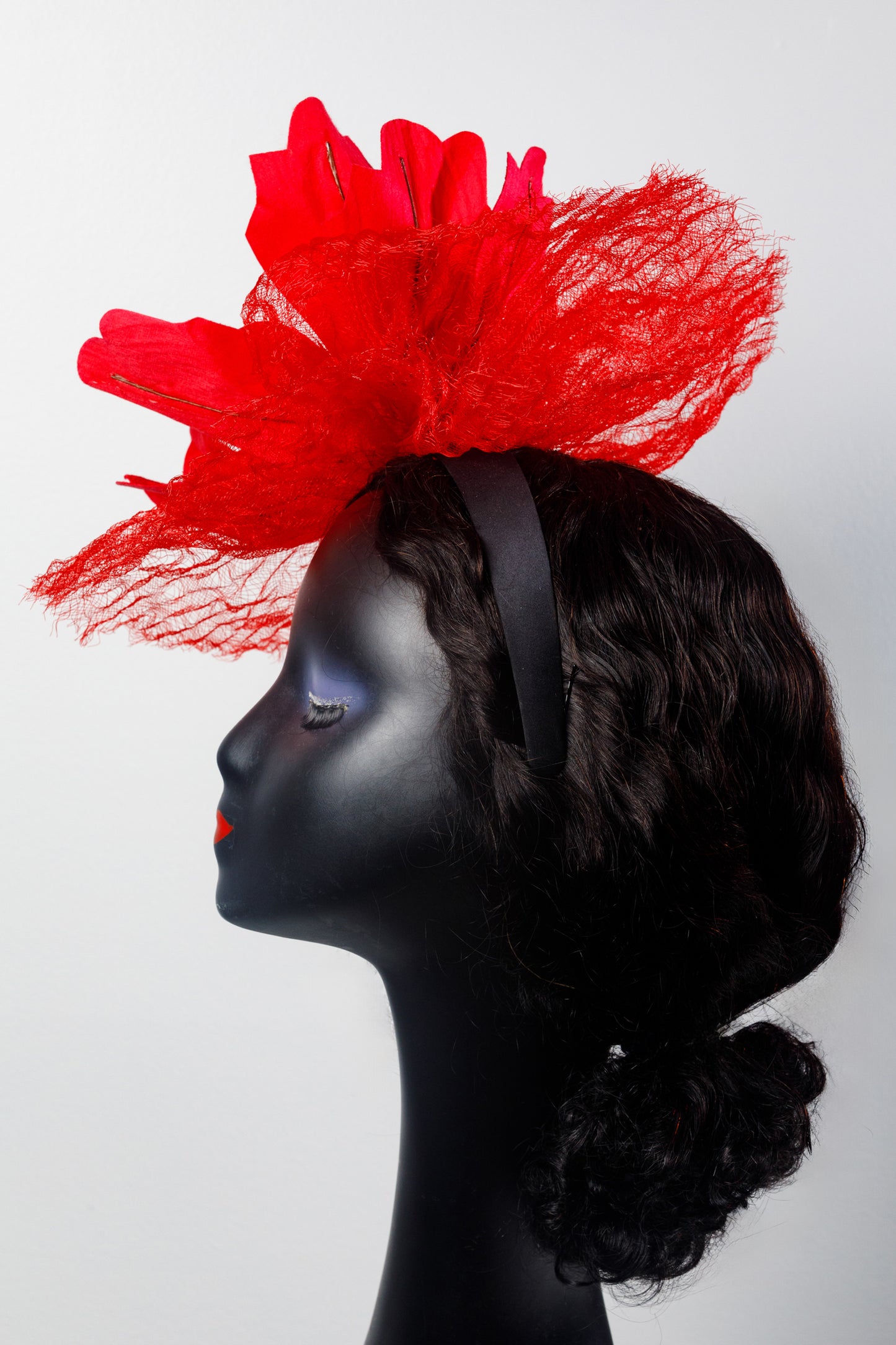 Red Elegant Fascinator