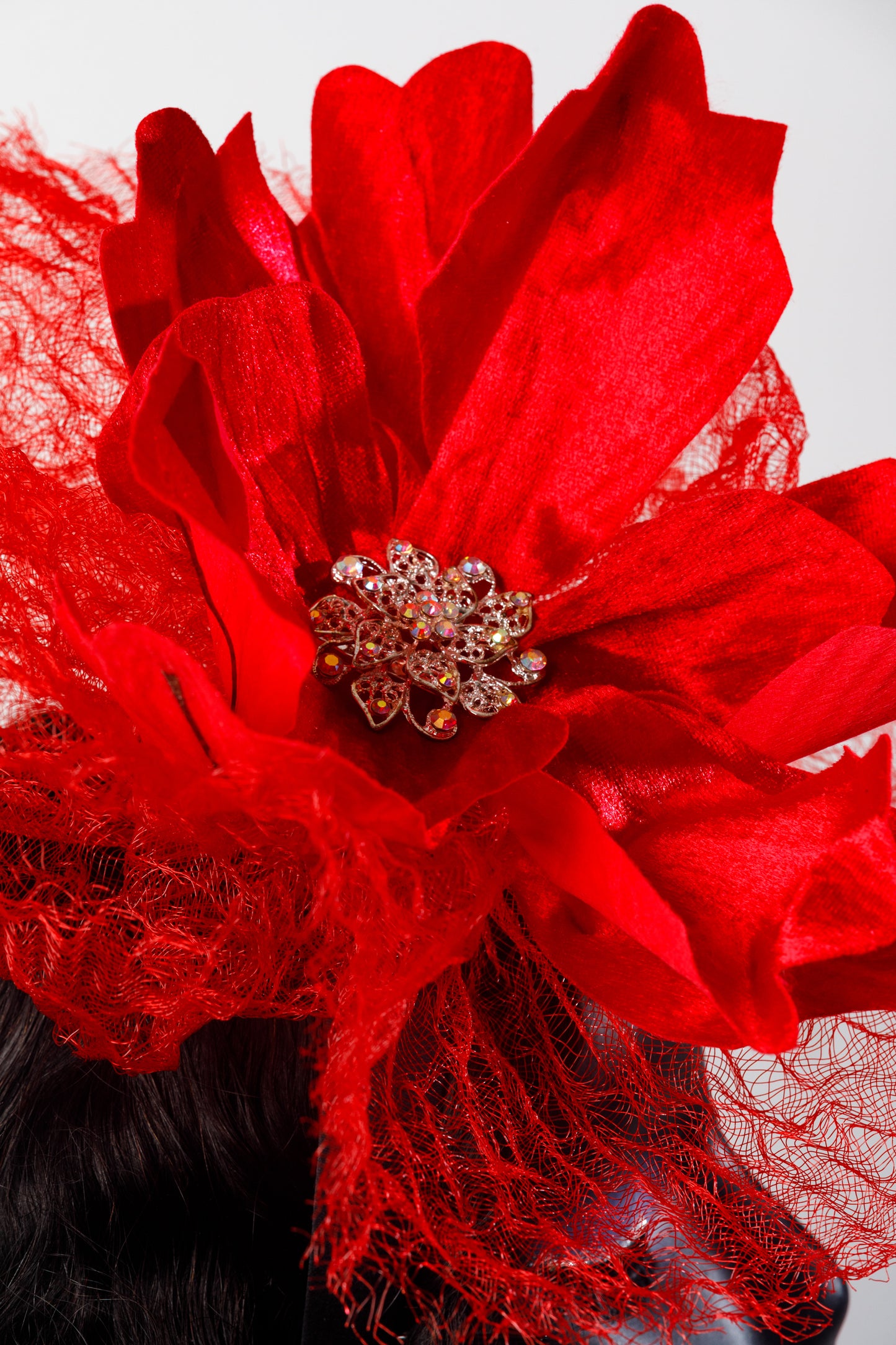 Red Elegant Fascinator